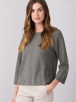 Loose fit cashmere sweater with ribbed texture image number 0