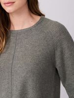 Loose fit cashmere sweater with ribbed texture image number 1