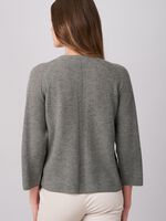 Loose fit cashmere sweater with ribbed texture image number 2