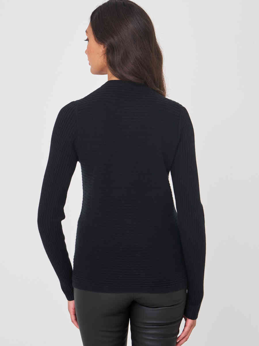 Baby cashmere rib knit round neck sweater image number 1