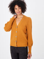 Cropped ribbed cashmere cardigan with openwork details image number 0