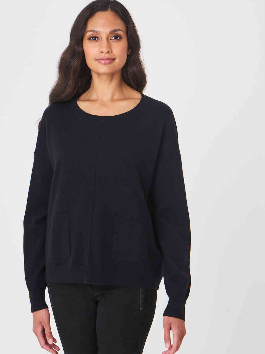Cashmere sweater with front pockets image number 0
