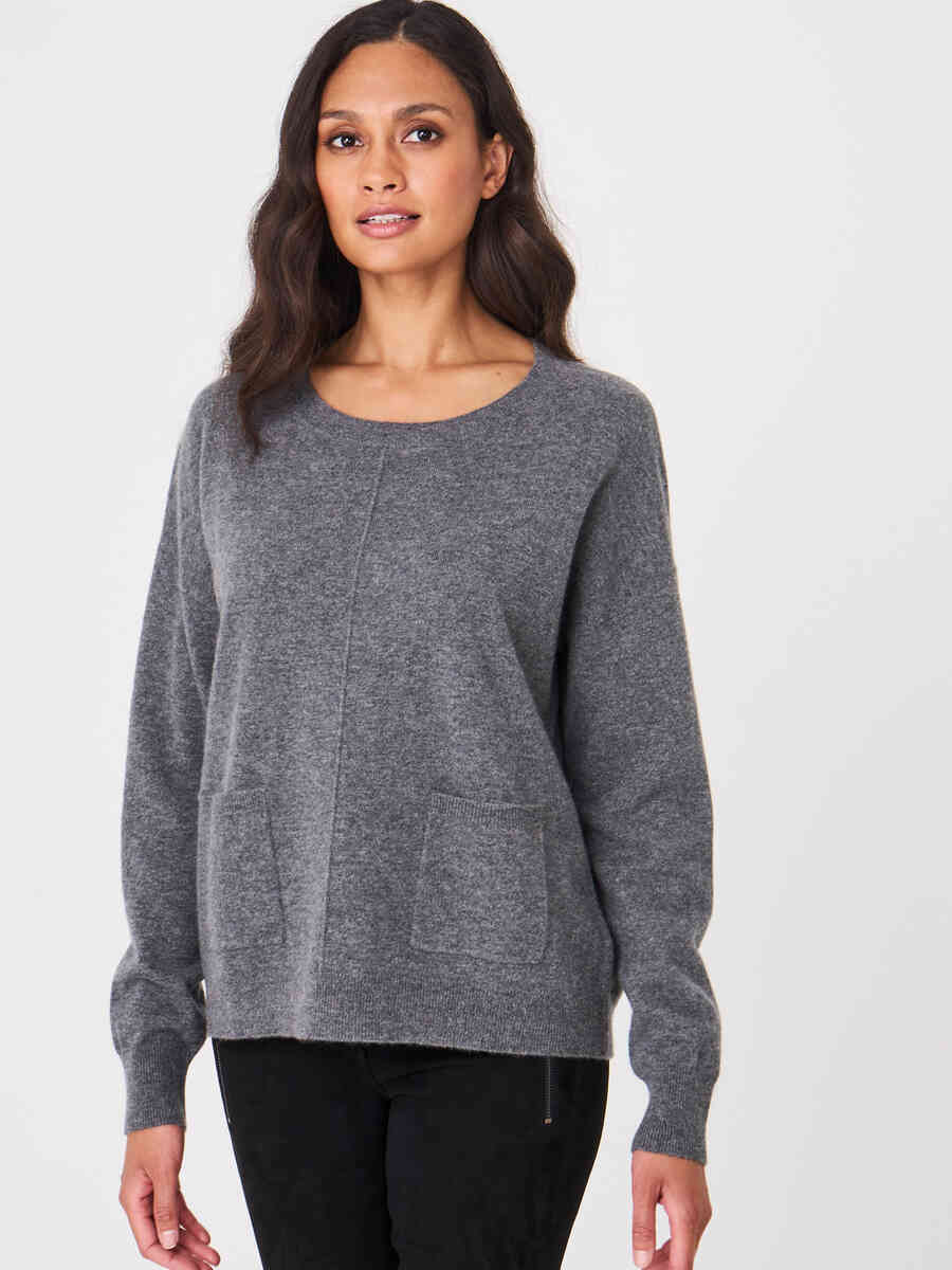 Cashmere sweater with front pockets image number 8