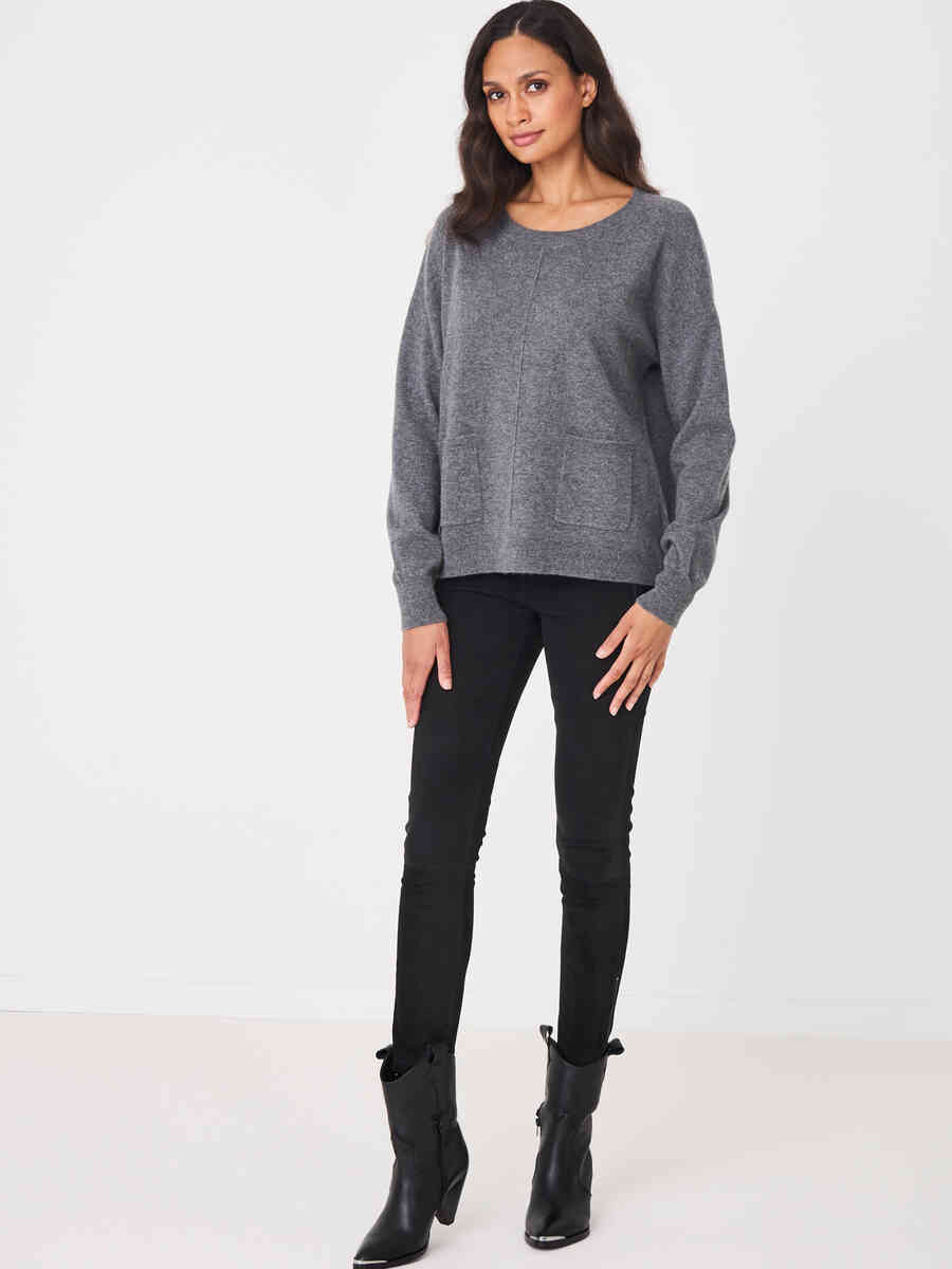 Cashmere sweater with front pockets image number 11
