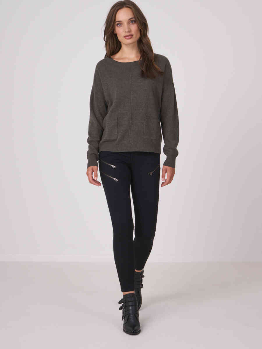 Cashmere sweater with front pockets image number 51