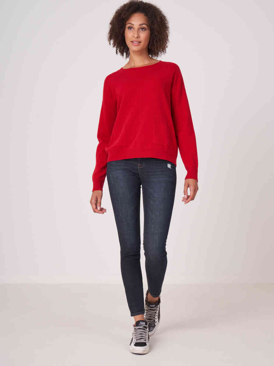Cashmere sweater with front pockets image number 55