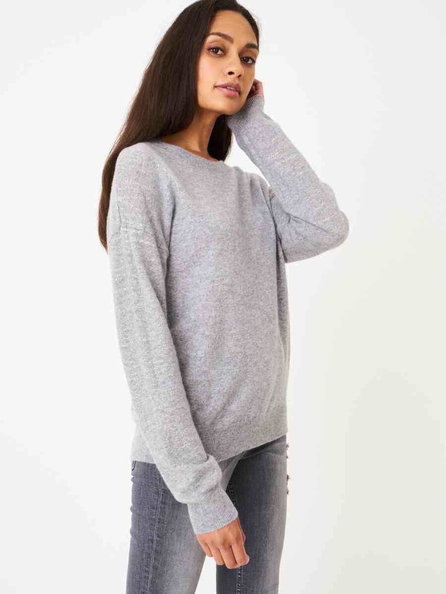 Cashmere pullover with tiger glitter print image number 0