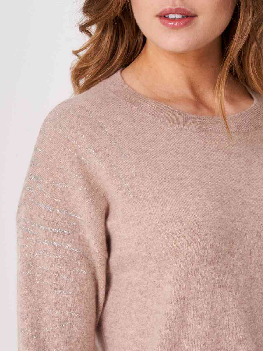 Cashmere pullover with tiger glitter print image number 6