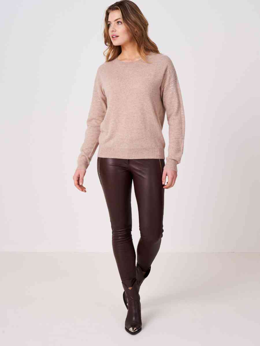 Cashmere pullover with tiger glitter print image number 7