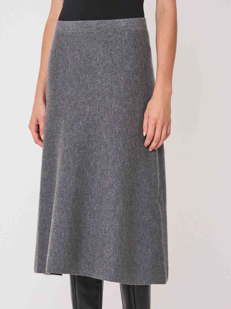 Cashmere knitted A-line skirt image number 7