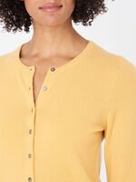 Basic organic cashmere cardigan with round neck image number 2