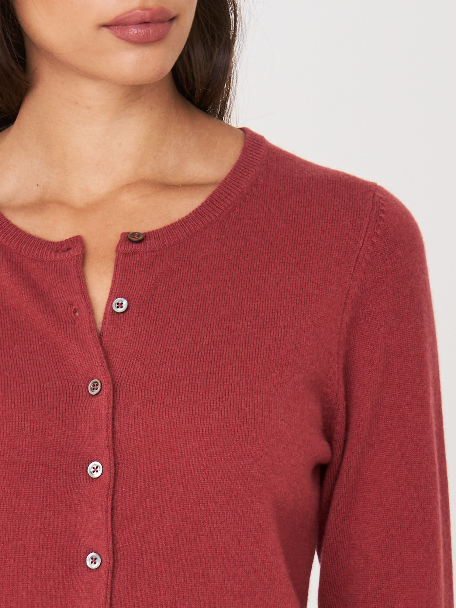 Basic organic cashmere cardigan with 