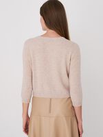 Organic cashmere cropped cardigan with round neck image number 1