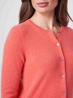 Organic cashmere cropped cardigan with round neck image number 2