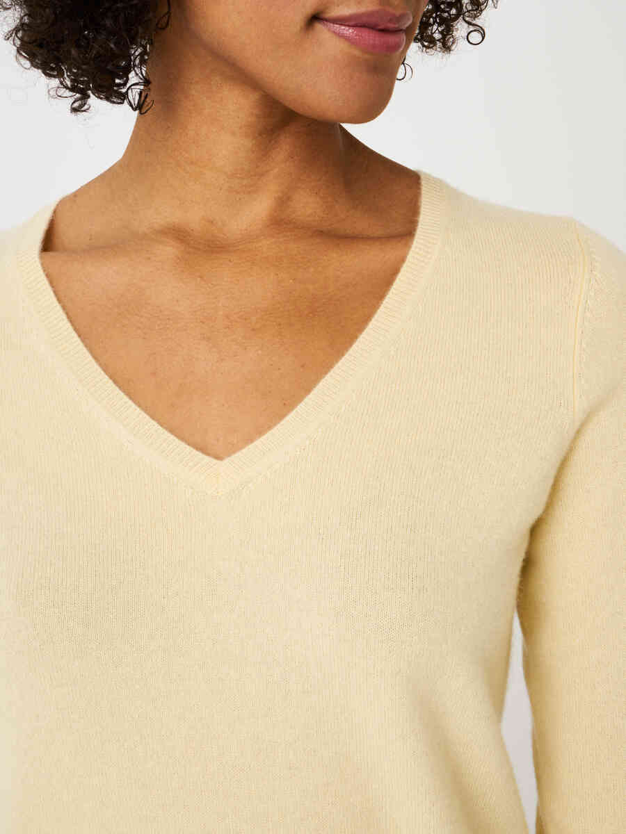 Basic organic cashmere V-neck jumper image number 2
