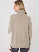 Casual organic cashmere sweater with intarsia pattern image number 1
