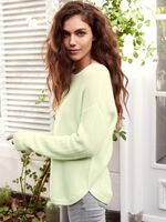 Ribbed organic cashmere pullover with rounded hem image number 0