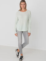 Ribbed organic cashmere pullover with rounded hem image number 3