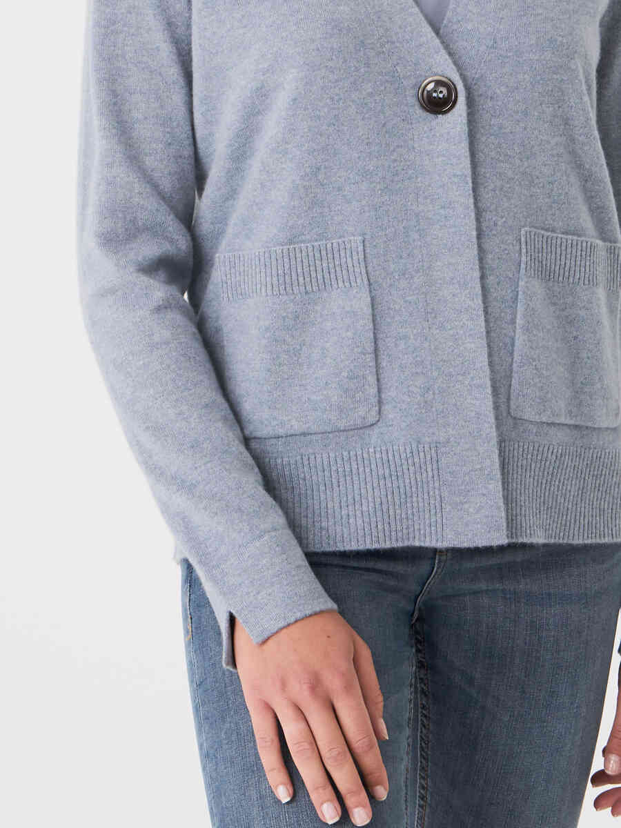 Organic cashmere cardigan with front pockets image number 14