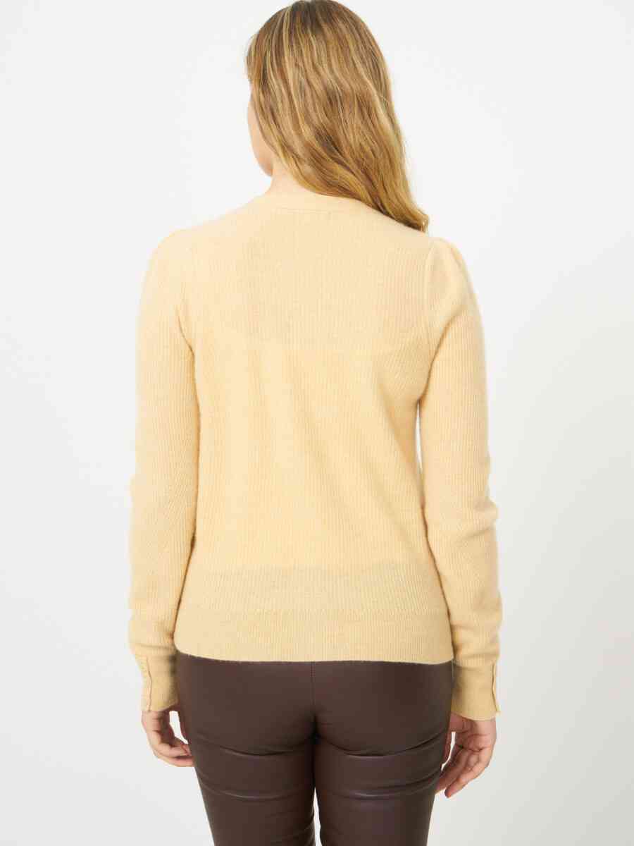 Cashmere cardigan with fine rib knit texture image number 9