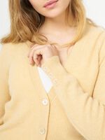 Cashmere cardigan with fine rib knit texture image number 10