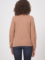Cashmere cardigan with fine rib knit texture image number 13