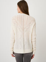 Cable knit cashmere sweater with delicate sequin decoration image number 1