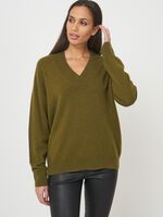 Basic cashmere sweater with deep V-neck image number 0