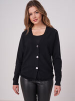 Cashmere batwing cardigan with rounded hem image number 0