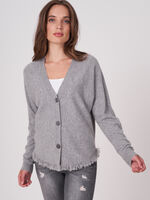 Cashmere batwing cardigan with rounded hem image number 4