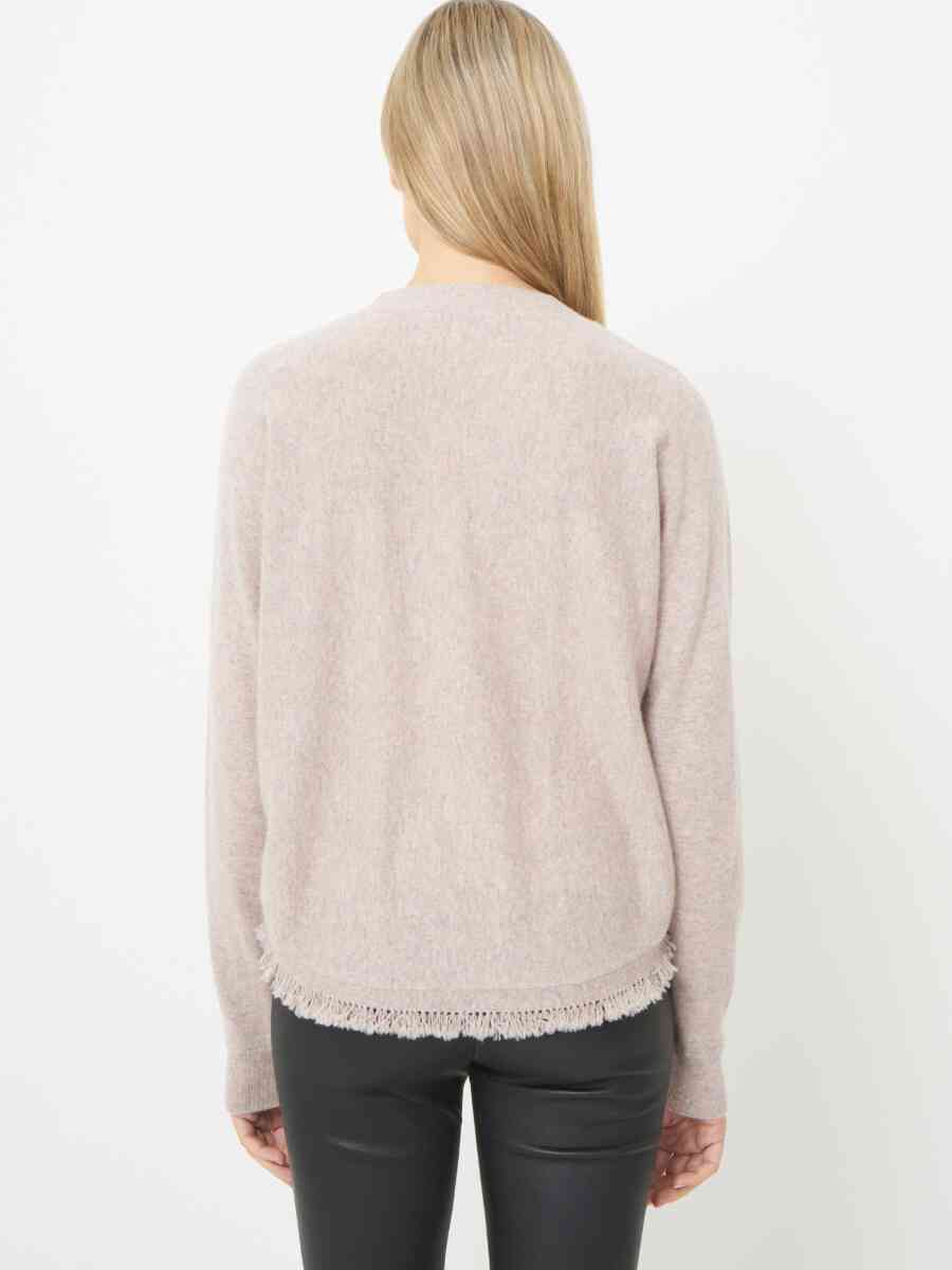 Cashmere batwing cardigan with rounded hem image number 9