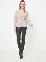 Cashmere batwing cardigan with rounded hem image number 11