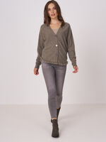 Cashmere batwing cardigan with rounded hem image number 19
