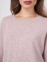 Casual cashmere sweater with ribbed boat neckline image number 14