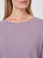 Casual cashmere sweater with ribbed boat neckline image number 18