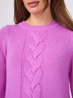 Organic cashmere cable knit pullover image number 2