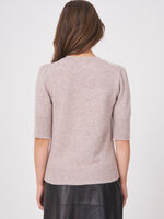 Short sleeve cashmere sweater with tie image number 13