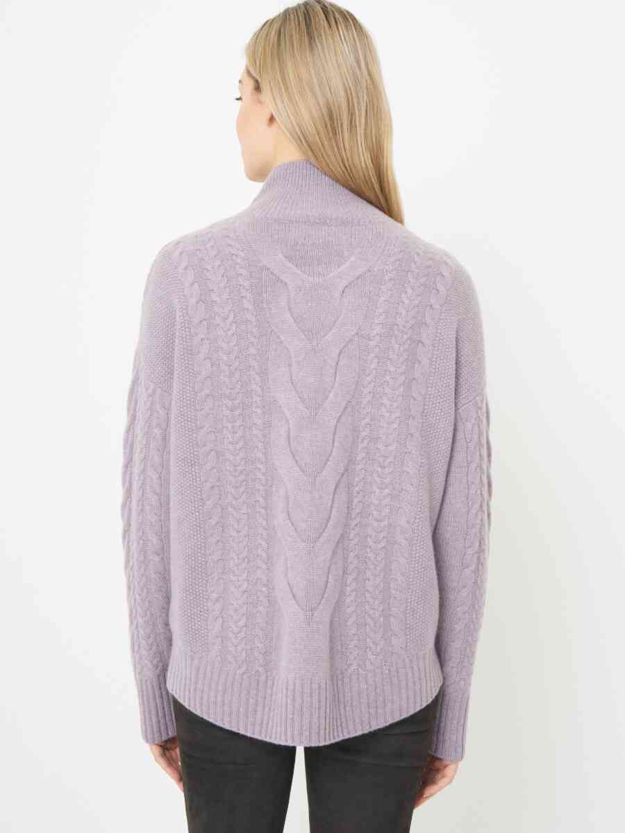 Organic cashmere cable knit sweater image number 1