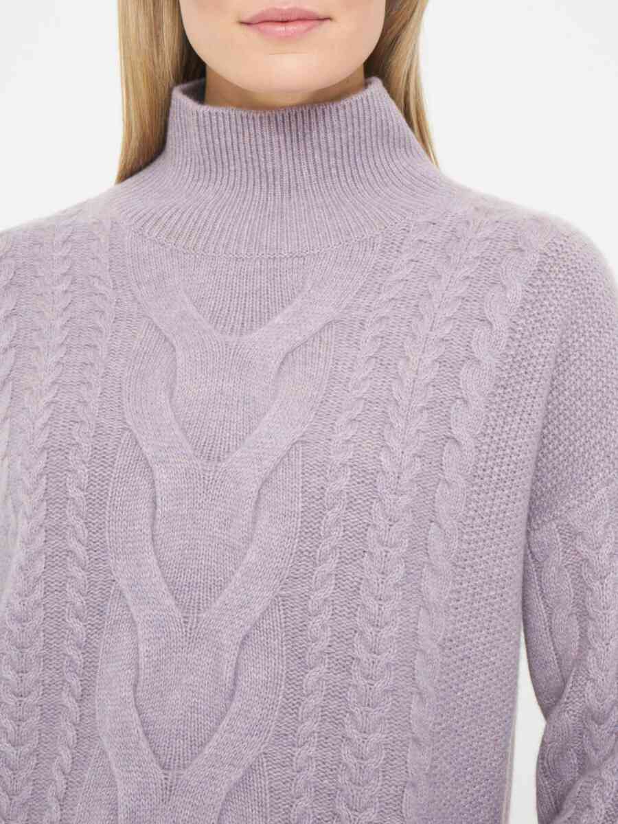 Organic cashmere cable knit sweater image number 2
