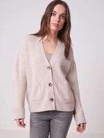 Buttoned organic cashmere cardigan with pockets image number 0