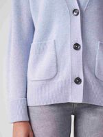 Buttoned organic cashmere cardigan with pockets image number 2