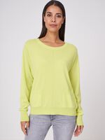 Organic cashmere sweater with dividing seam and pockets image number 0