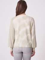 Tie hem organic cashmere sweater with tie dye print image number 2