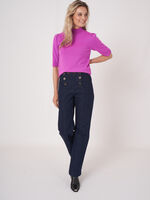 Cropped short sleeve cashmere sweater image number 5