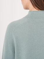 A-line cashmere sweater with stand collar image number 4