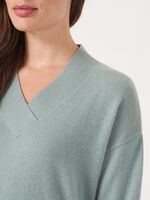 Deep V-neck cashmere sweater image number 2