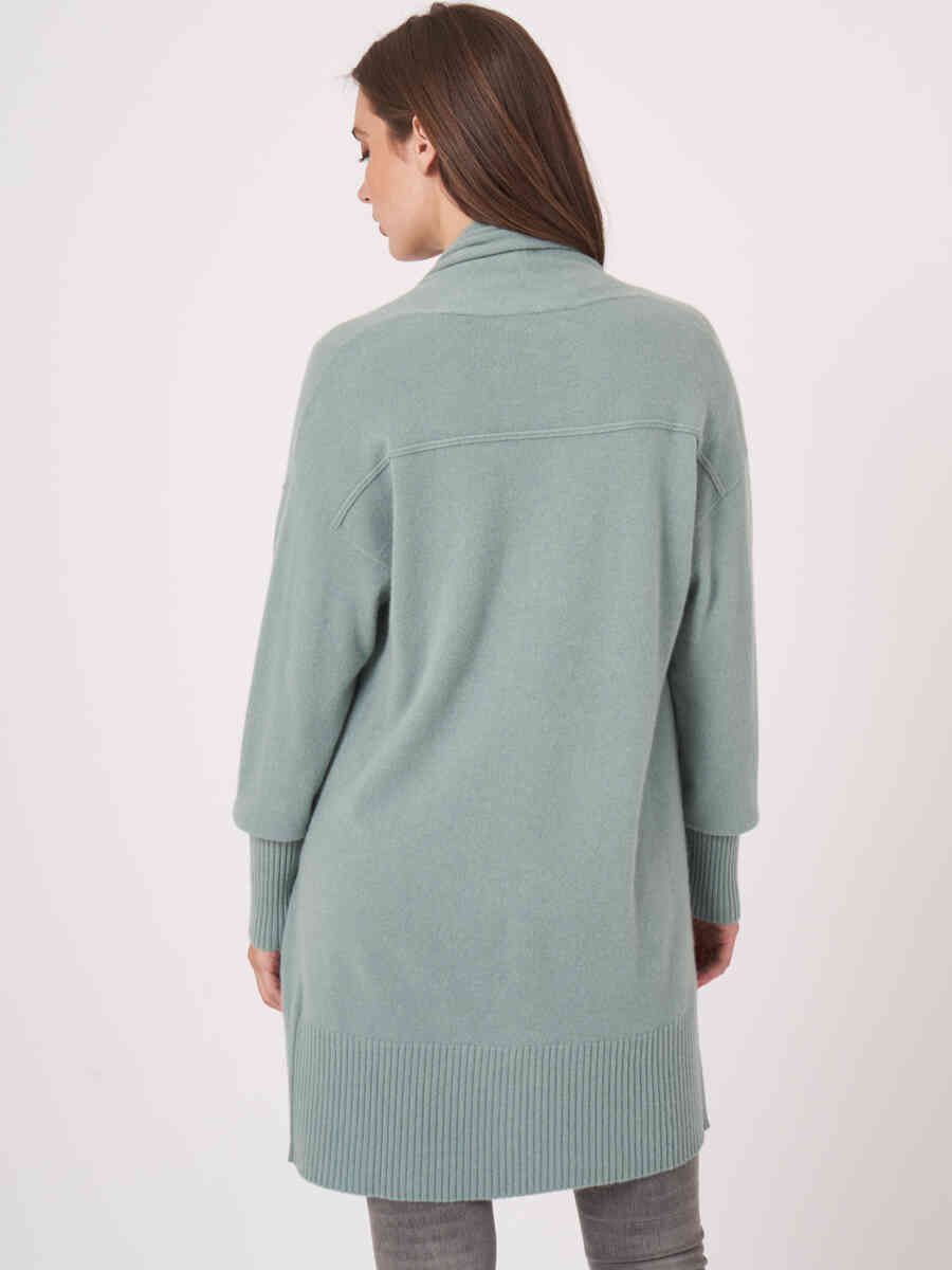 Long cashmere cardigan with shawl collar and pockets image number 1