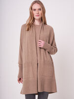 Long cashmere cardigan with shawl collar and pockets image number 0