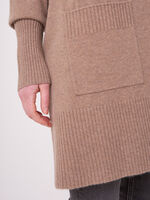 Long cashmere cardigan with shawl collar and pockets image number 3