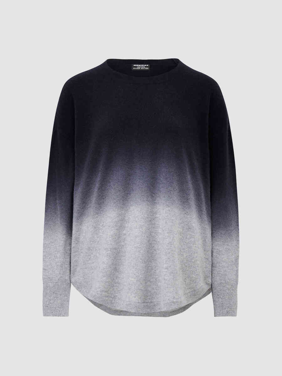 A-line cashmere sweater with dip-dye gradient image number 1